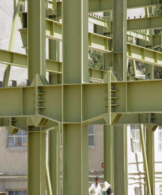 Steel column to beam bolted joint